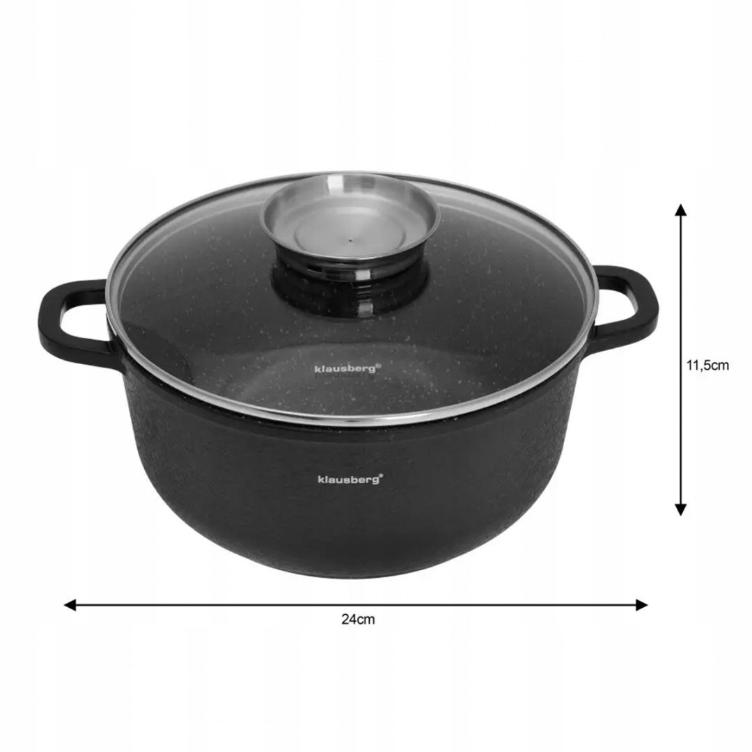 Komplet Zestaw Garnków Granitowych 8el Kinghoff Materiał aluminiowe