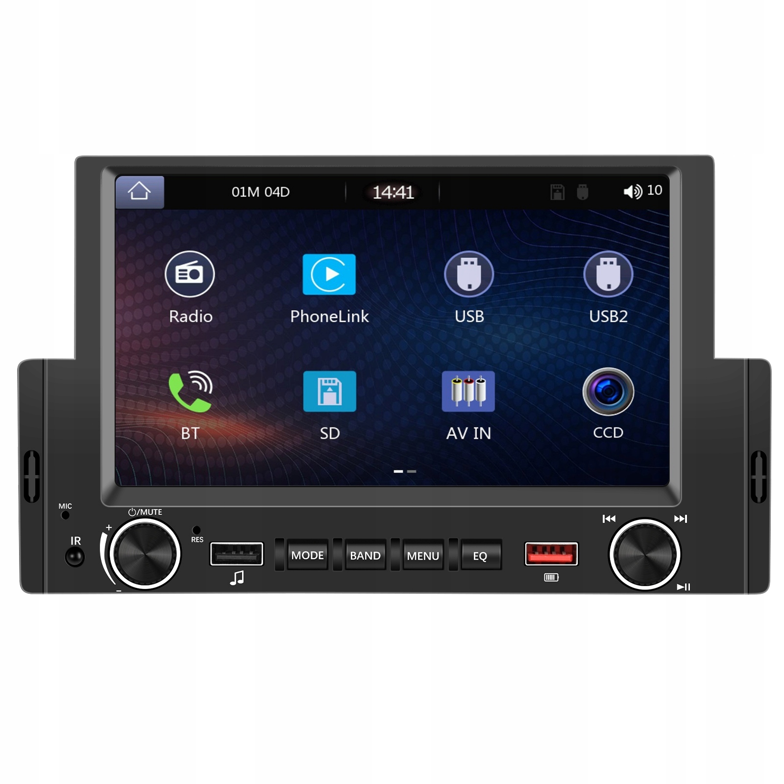 RADIO SAMOCHODOWE 1 DIN USB DOTYKOWE CARPLAY