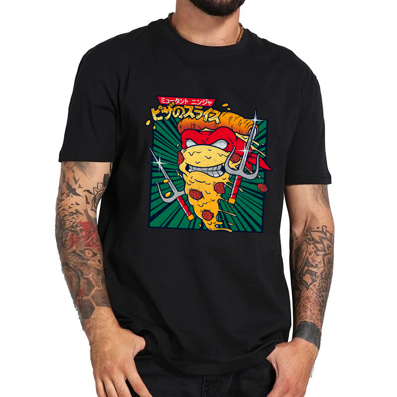 

Koszulka Męska Czarna rozm L nadruk Hot Pizza 01