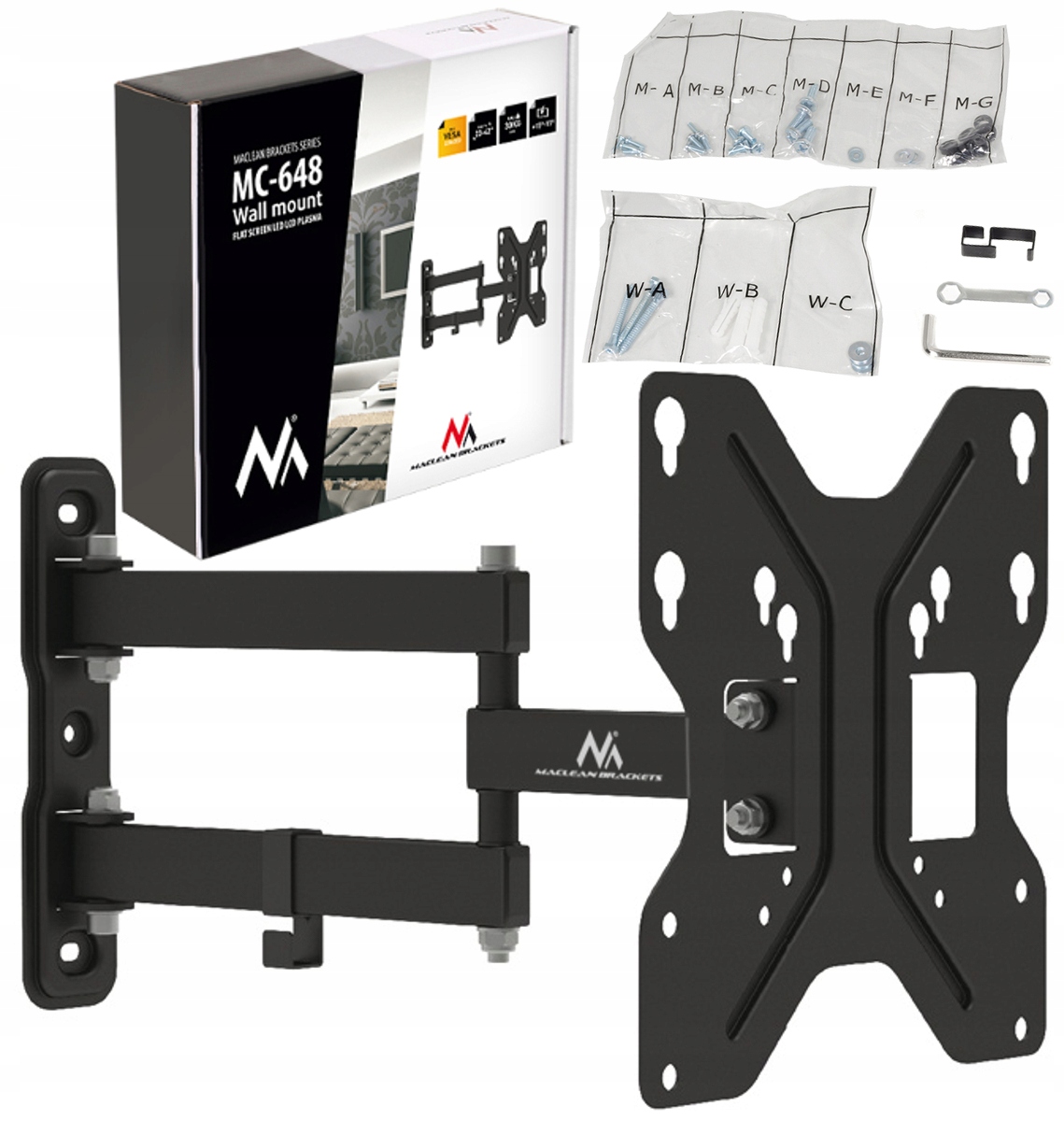 Obrotowy uchwyt wieszak do TV Telewizora Monitora LCD LED OLED QLED 32-52''