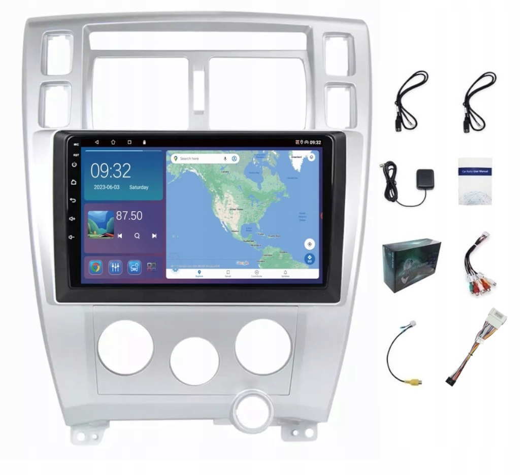 Rádio Navigace Android Hyundai Tucson 2004-2009 Usb Wifi Carplay Bt 64GB