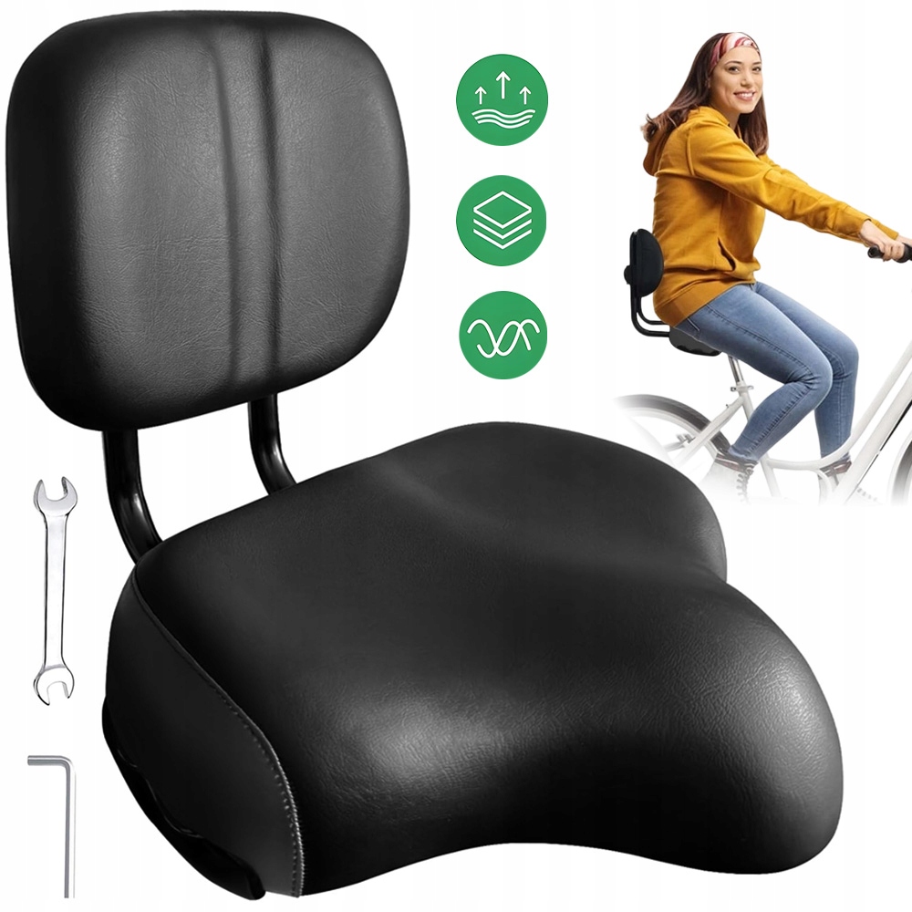 Siodełko Rowerowe Duże Siodełko Rowerowe z Oparciem, dla Kobiet i Mężczyzn