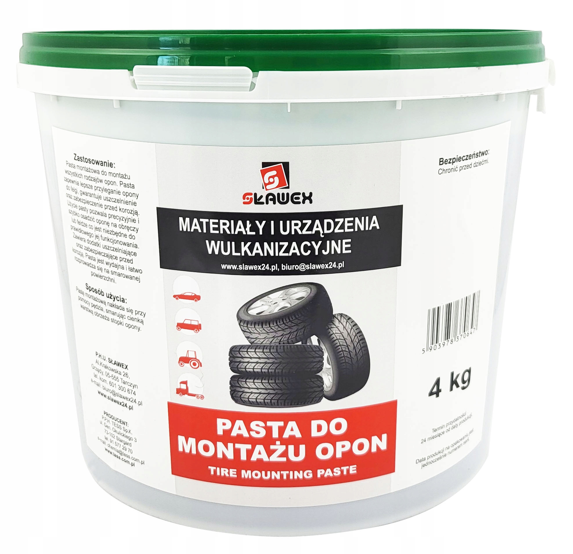 

Pasta montażowa maść do opon Tess Zielona Uniw.
