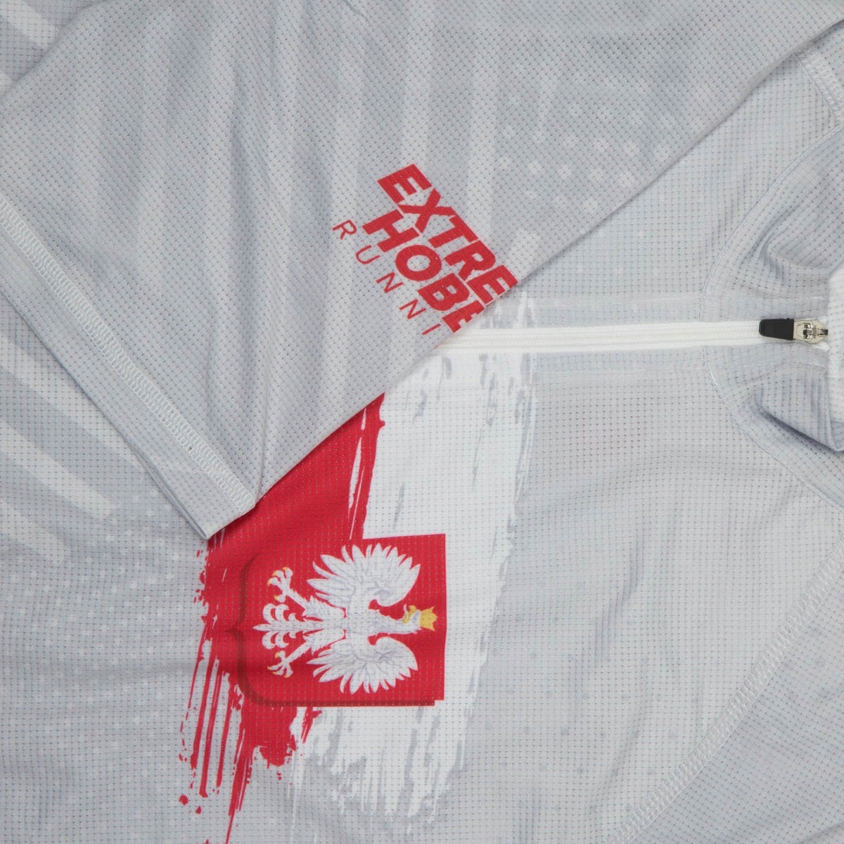 Koszulka Biegowa Męska Rozpinana POLSKA PRIME 2XL EXTREME HOBBY Cechy dodatkowe elementy odblaskowe płaskie szwy
