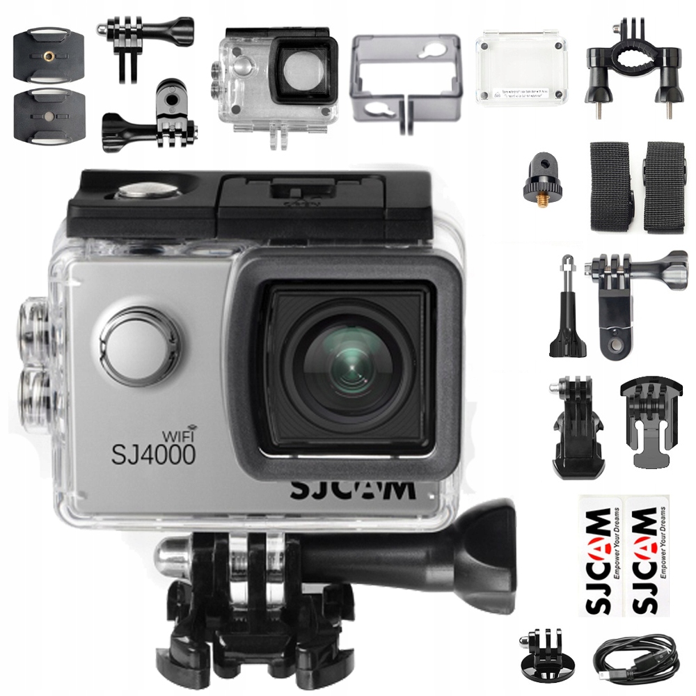 Športová kamera SJCam SJ4000 Wifi strieborná 4k 30FPS Menu Pl