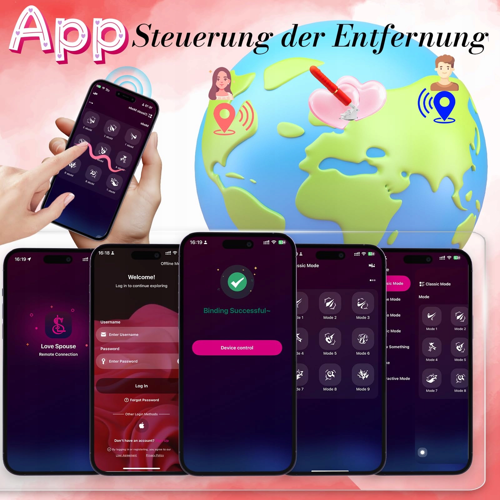 DILDO Wibrator 9 Funkcji Wibracji Dla Kobiet i Par Sex Zabawka — miniatura 6