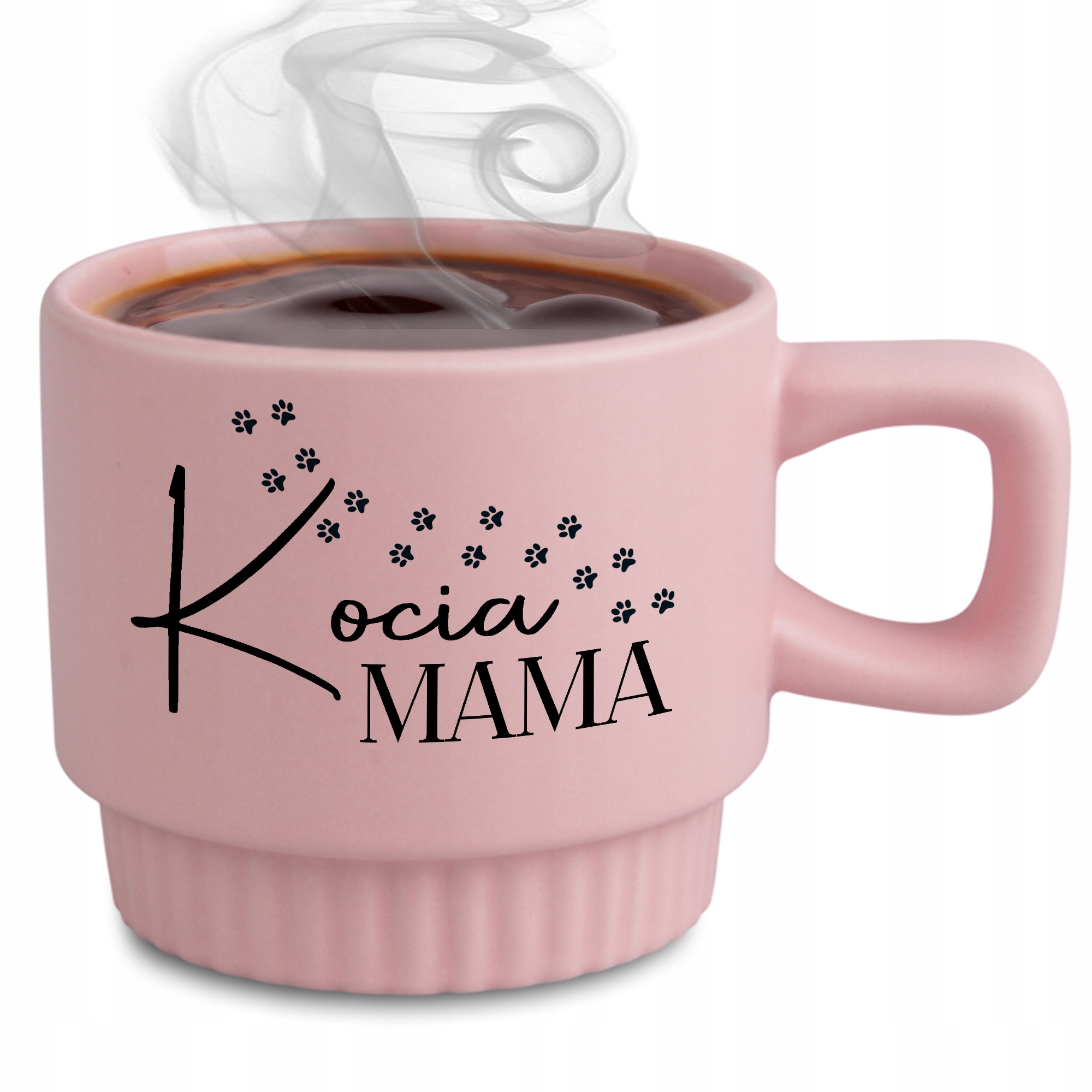 Ryflovaný hrnček Ružová Mačka Mama Darček pre milovníčku mačiek