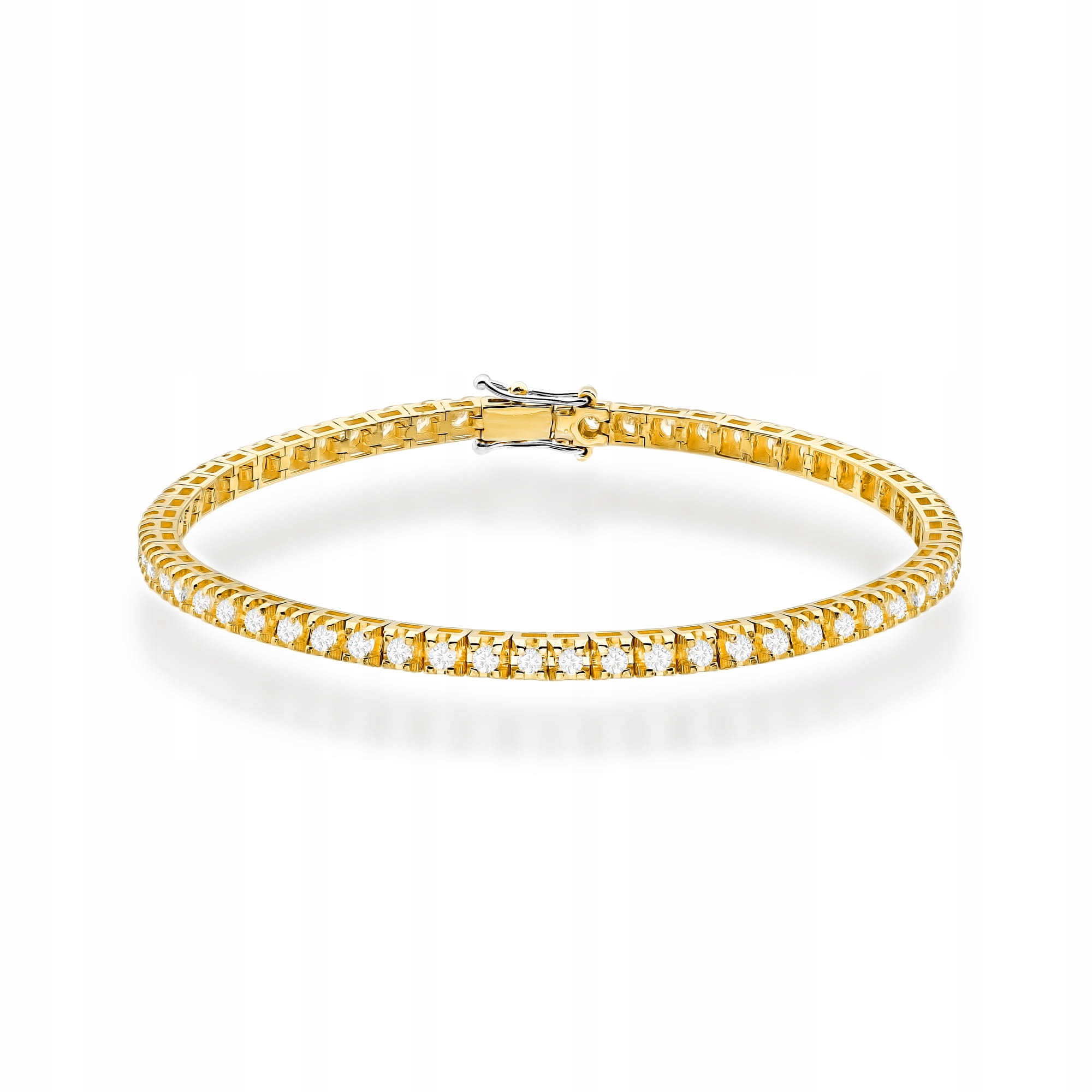 Zlatý náramek 585 tenis s laboratorními diamanty 17 cm dárek 7.88 g