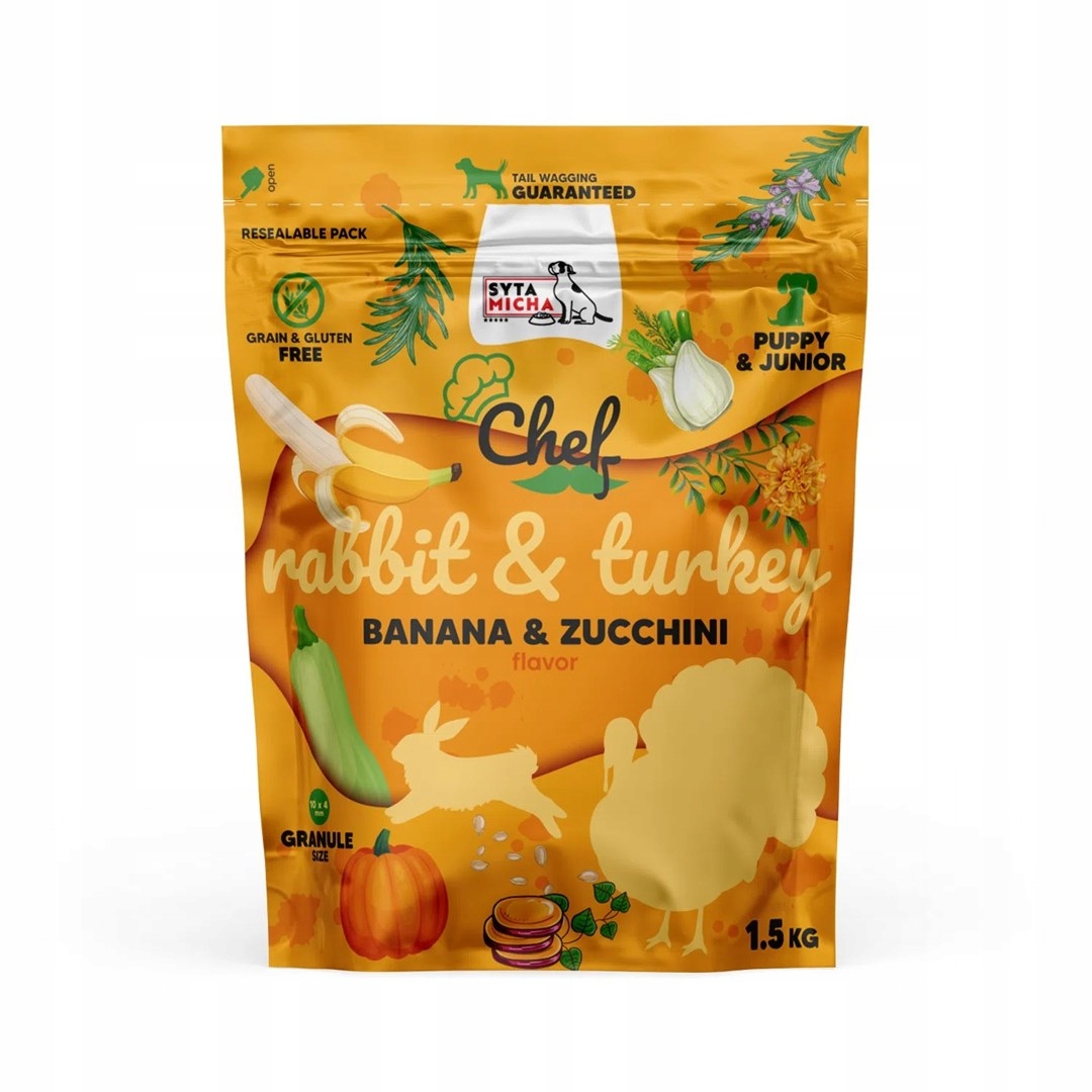 Syta Micha Chef Králík s krůtím masem Junior krmivo pro psy1,5 kg