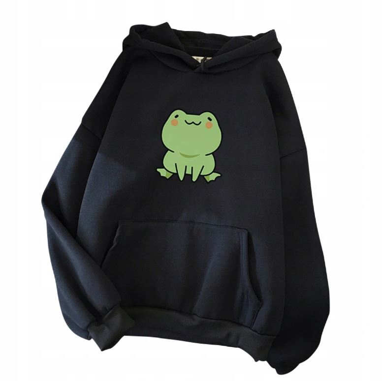 

Damski Bluza Z Kapturem Luźny Żaba Kreskówka S-3XL