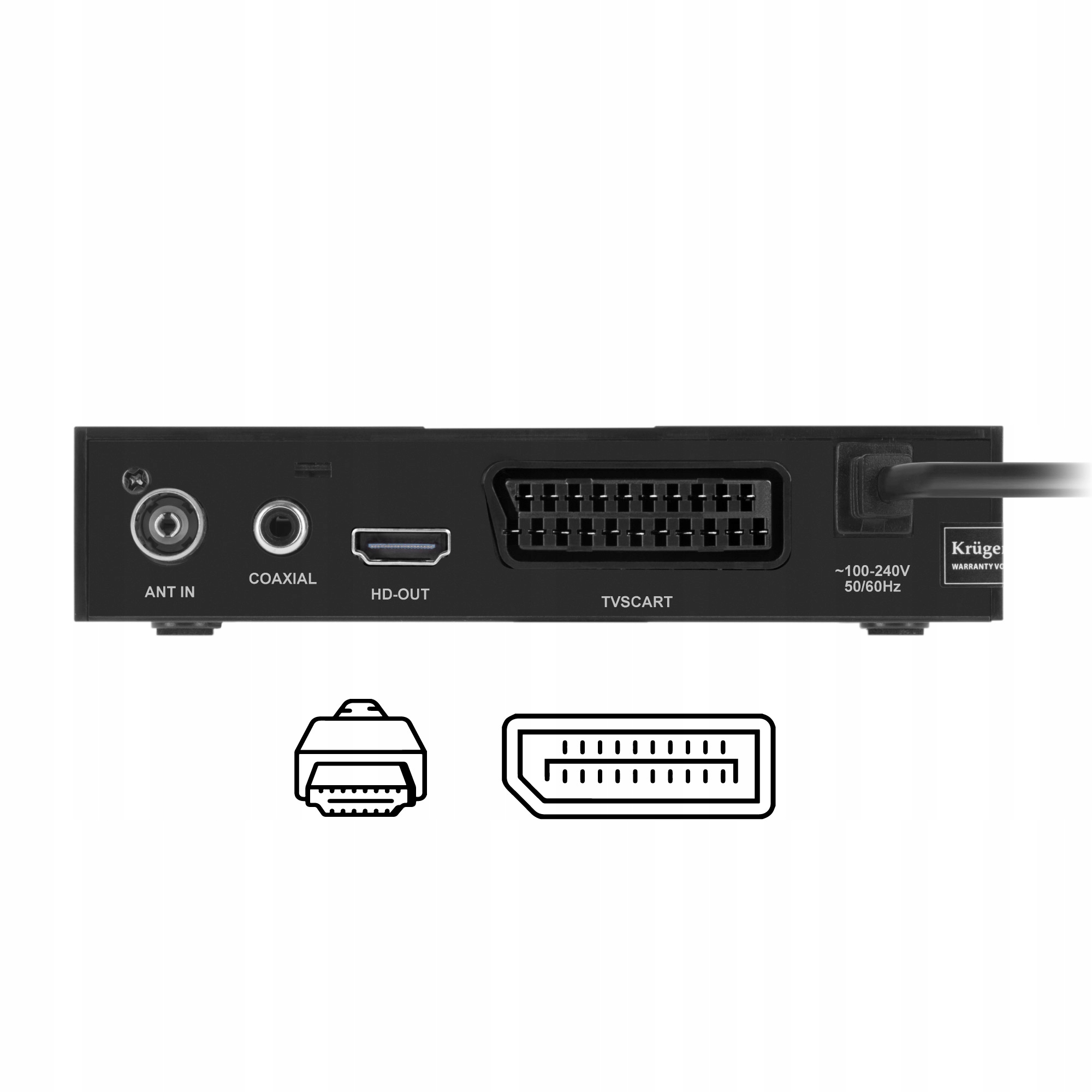 Tuner DVB-T2 H.265 HEVC Kruger&Matz HDMI SCART PVR EPG USB dekoder Głębokość produktu 8 cm
