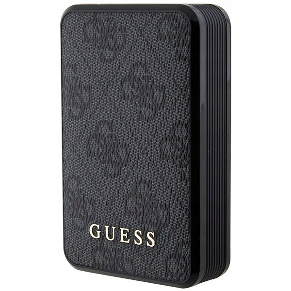 Guess Powerbank 18W GUPB10DP4GEGK10000mAh czarny/black 4G Leather Metal Log