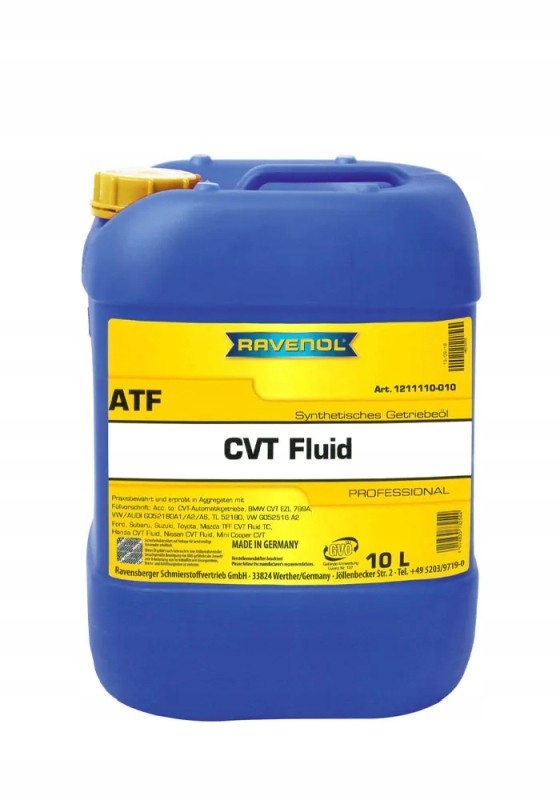 Olej Ravenol Atf Cvt Fluid 10 L Synt. Sk. Plynule Mb 236.20