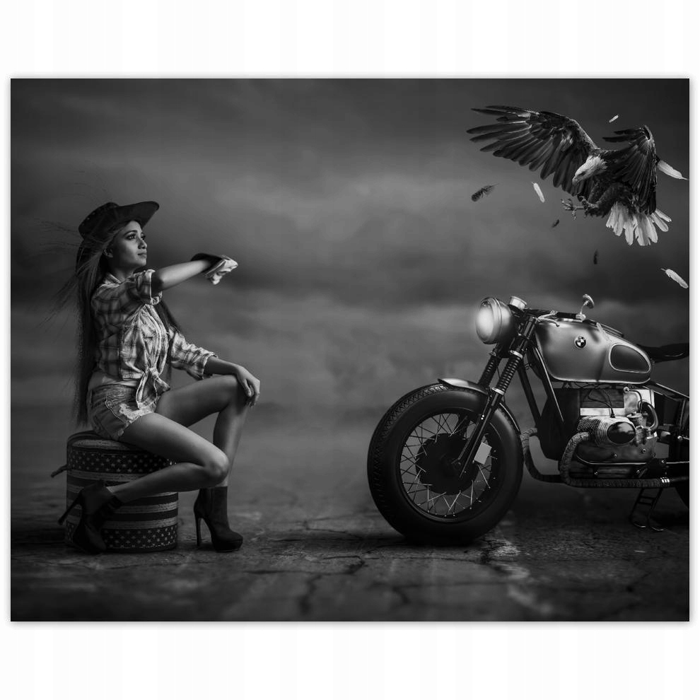 

Plakat 50x40 Motocykl i dziewczyna