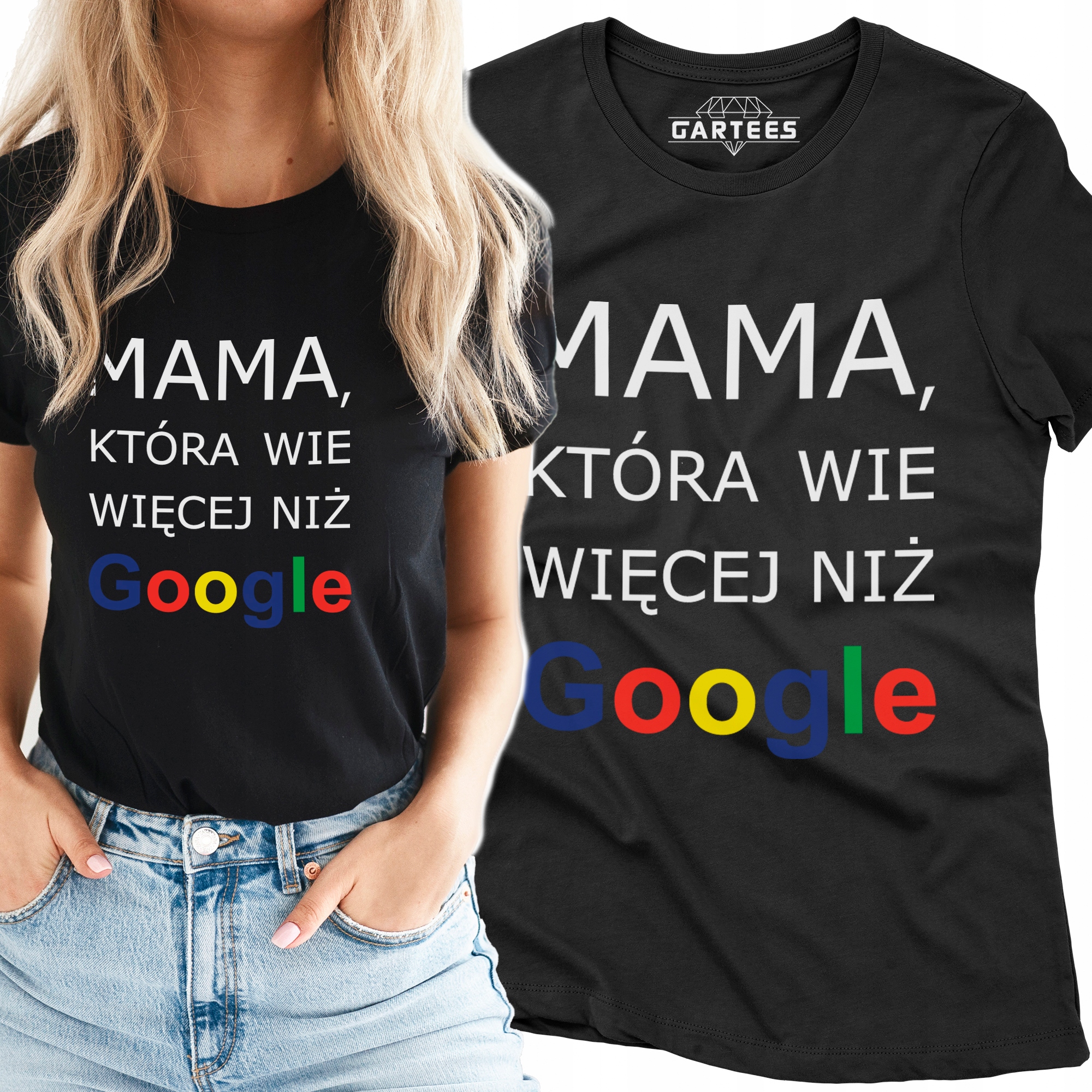 

Koszulka Damska Mama Ktora Wie Wiecej Niz Google