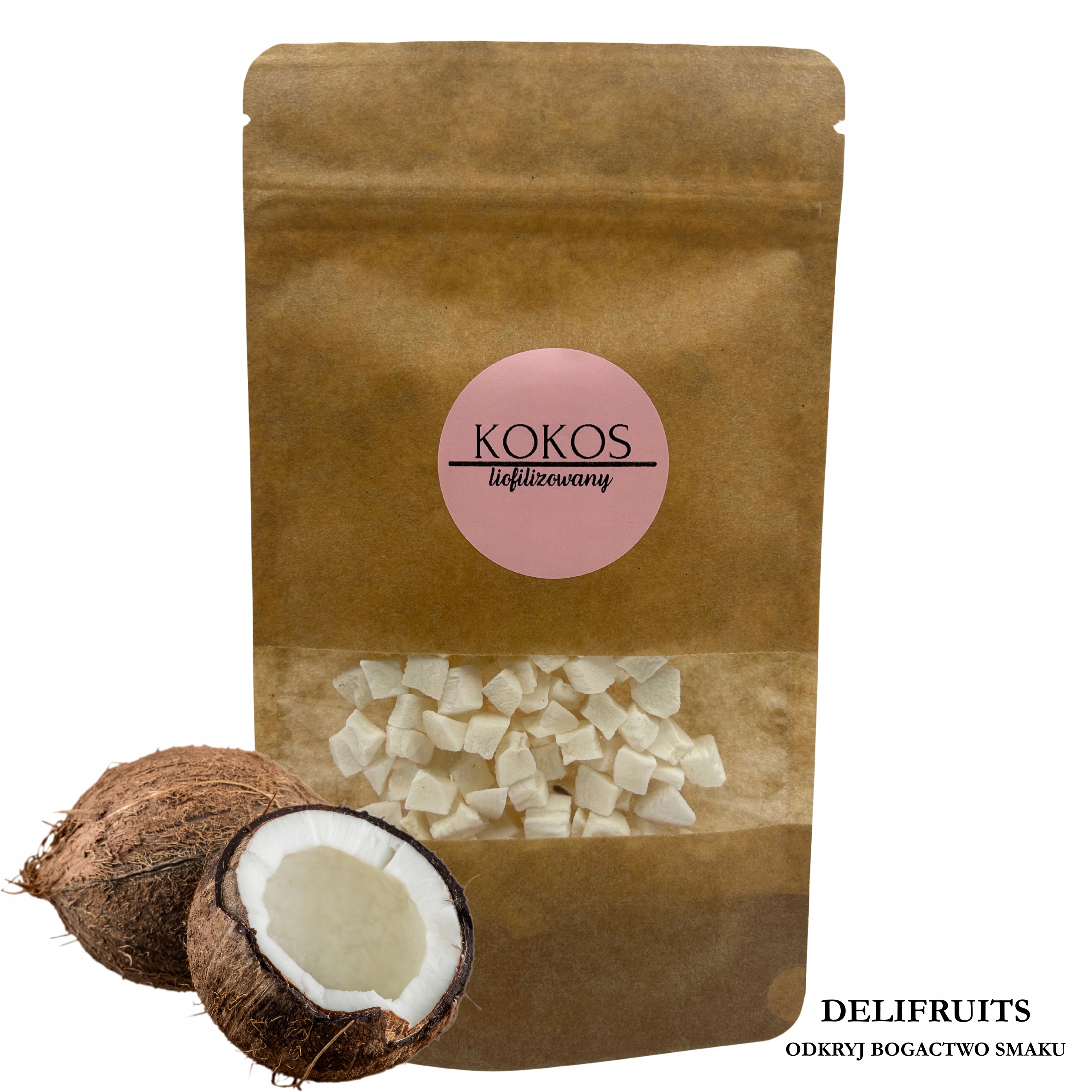 Lyofilizovaný Kokos 500 G Delifruits, Lyofilizované A Sušené Přírodní Ovoce