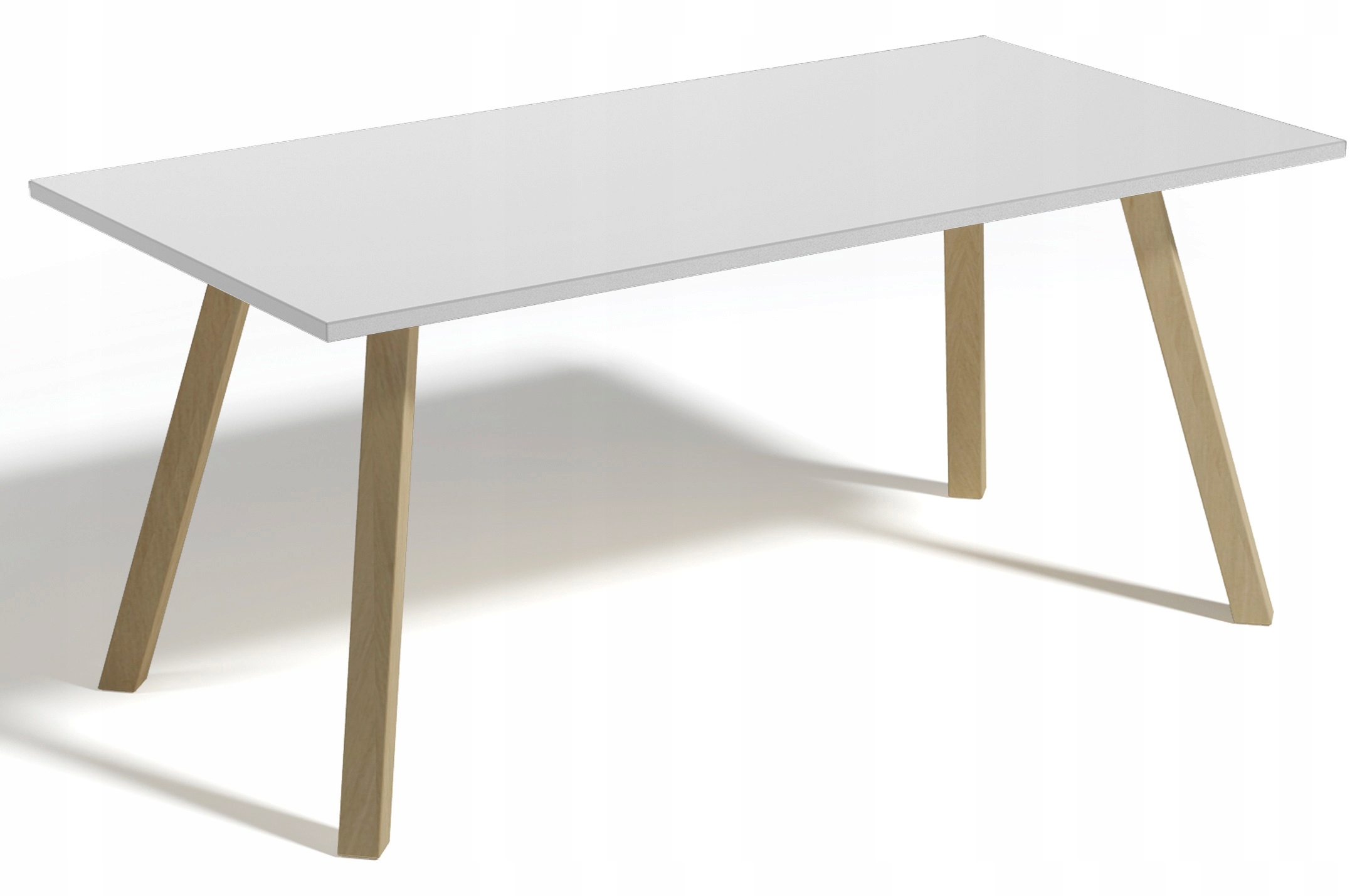 

Stolik kawowy ława 120x60x50 biały mat nogi Buk