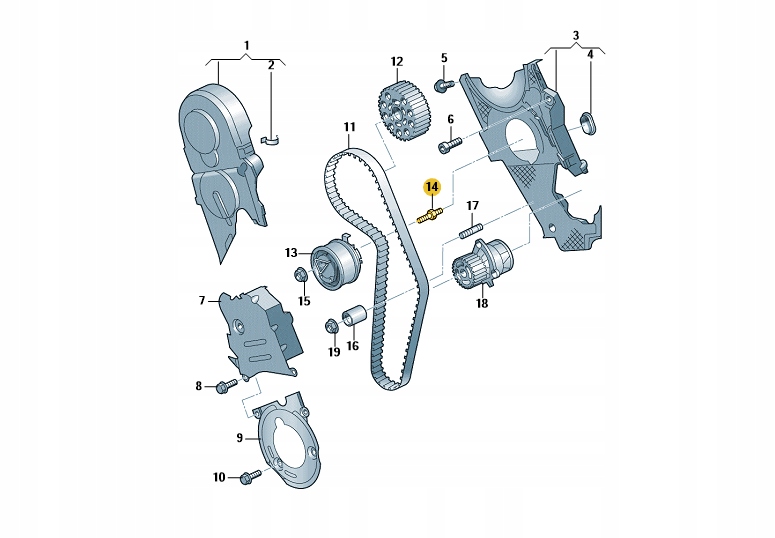 ŚRUBA NAPINACZA ROZRZĄD AUDI VW SEAT N90905502 Numer katalogowy części N90905502