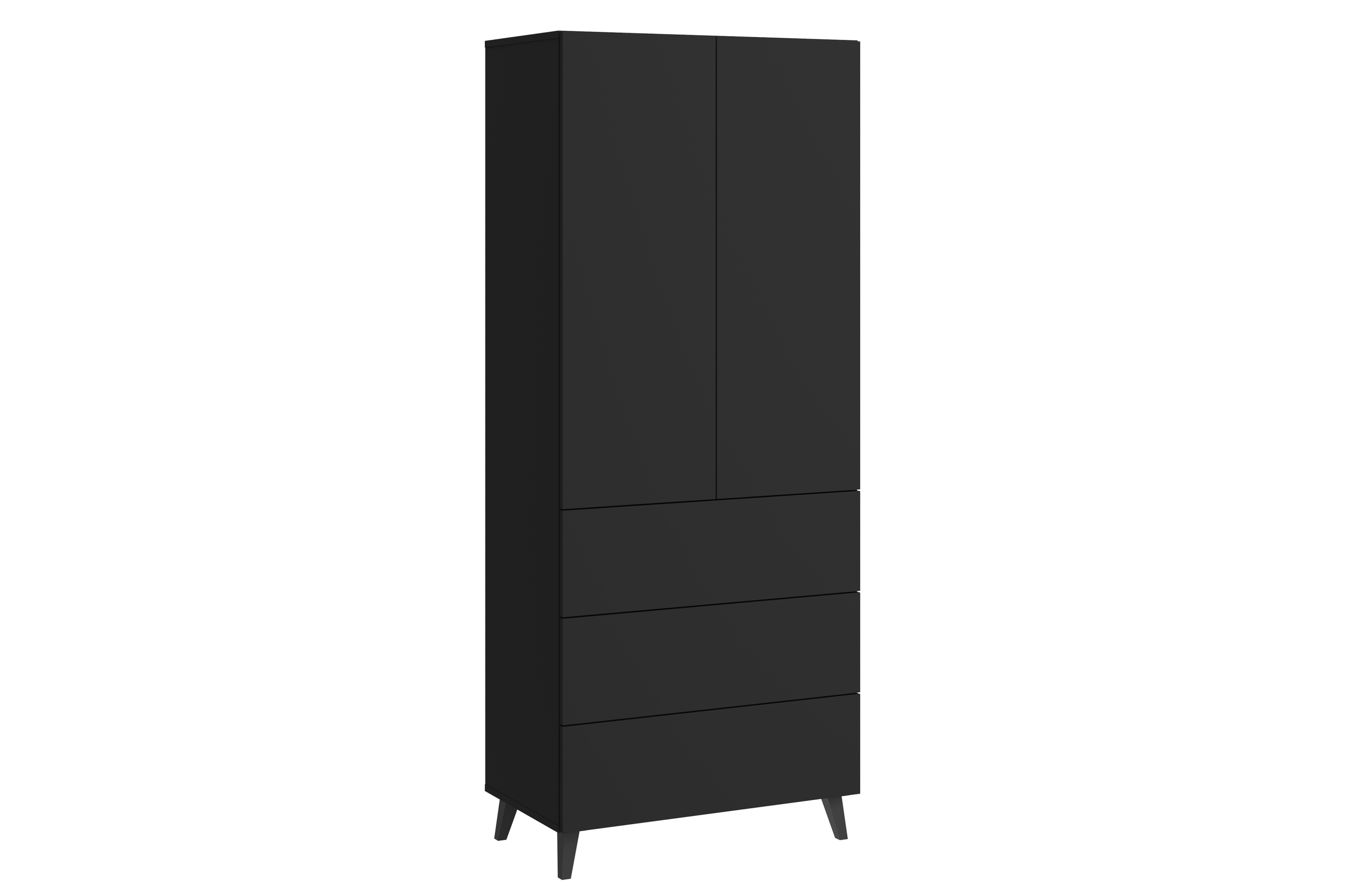 Wysoka komoda do salonu 170cm Czarny grafit