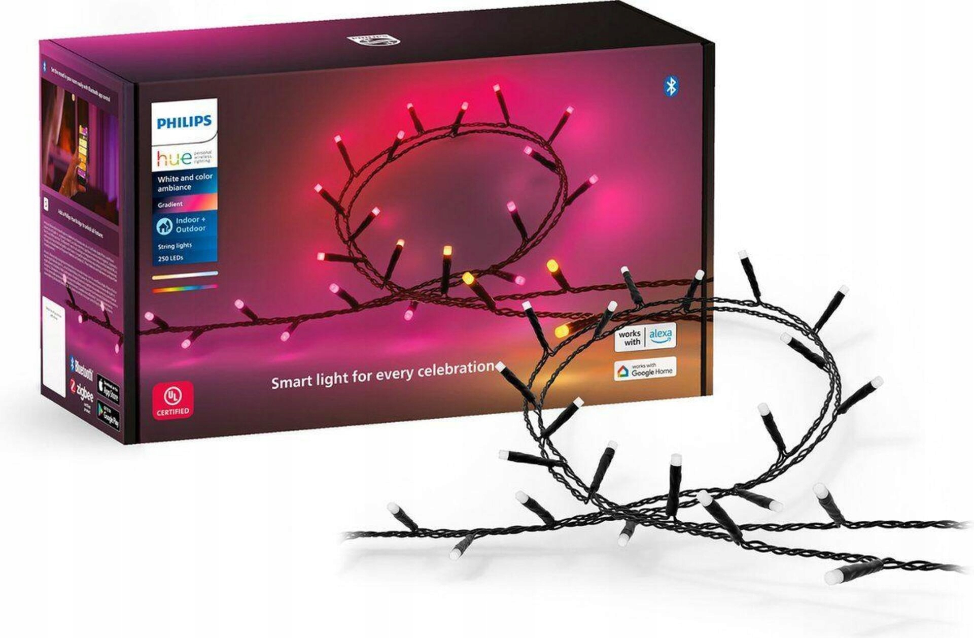 Philips Hue Festavia 20m 250LED Rgb 14W IP54 chytrý světelný řetěz černý