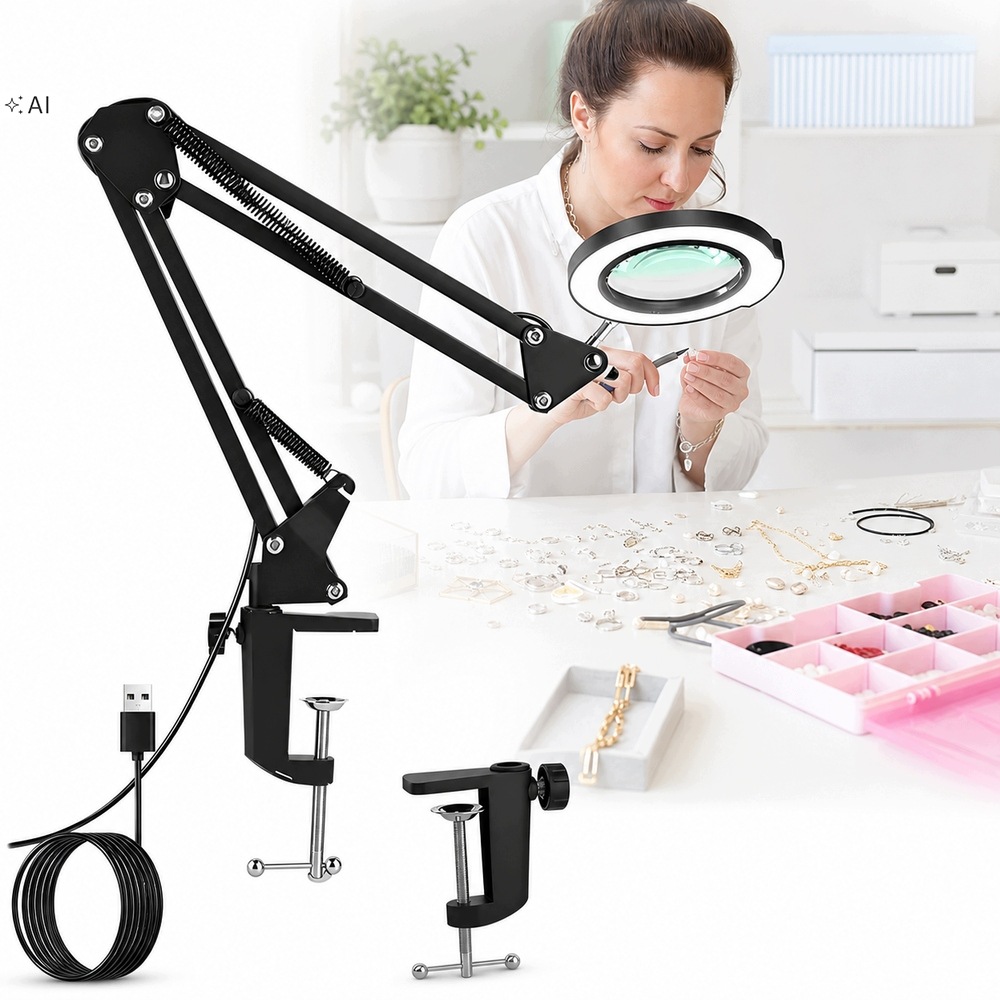 Stolní Lampa S Led Zvětšovacím Sklem 10 X S 10 Úrovněmi