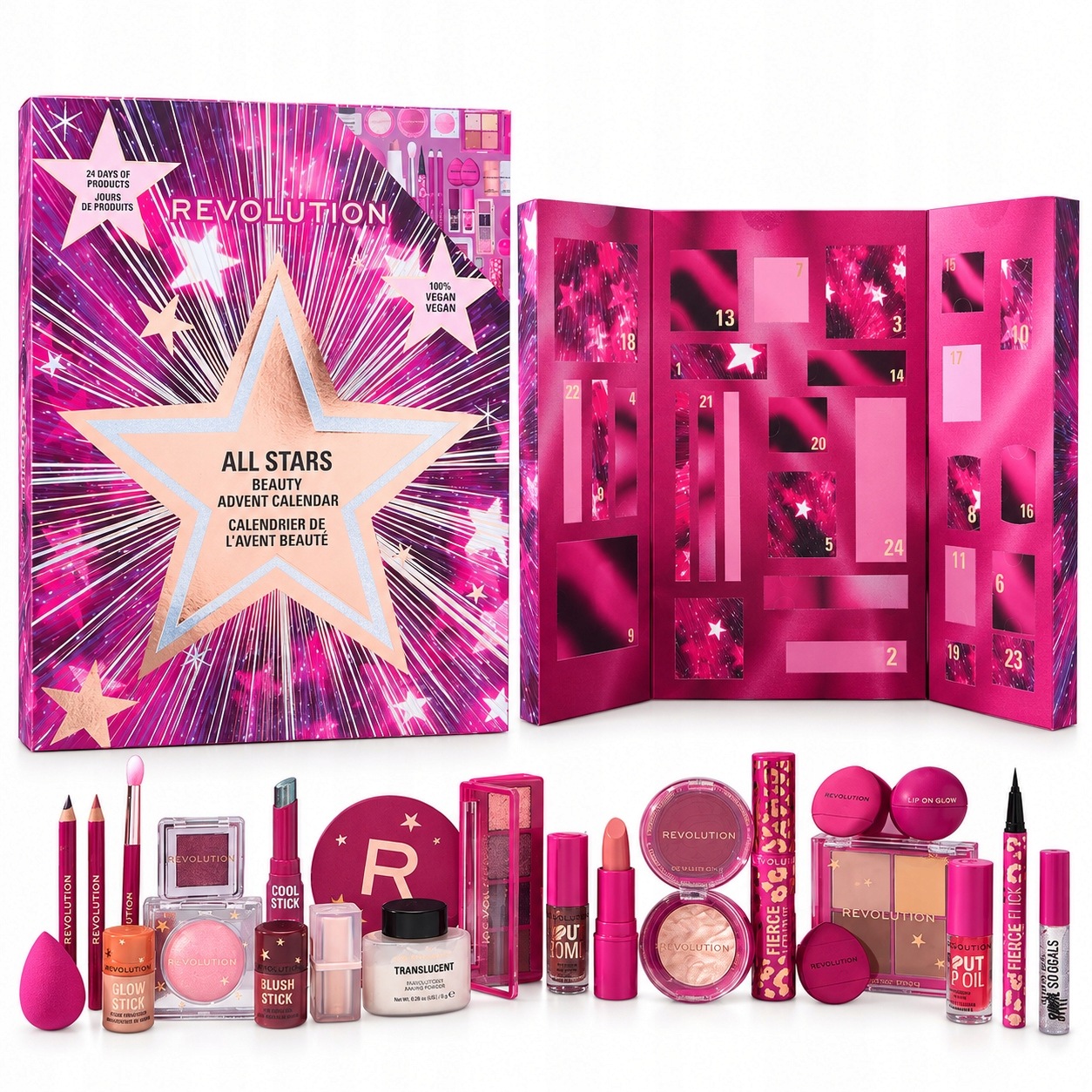 Adventní kalendář Revolution 24 Kosmetika Make-up pro ženy Dárek