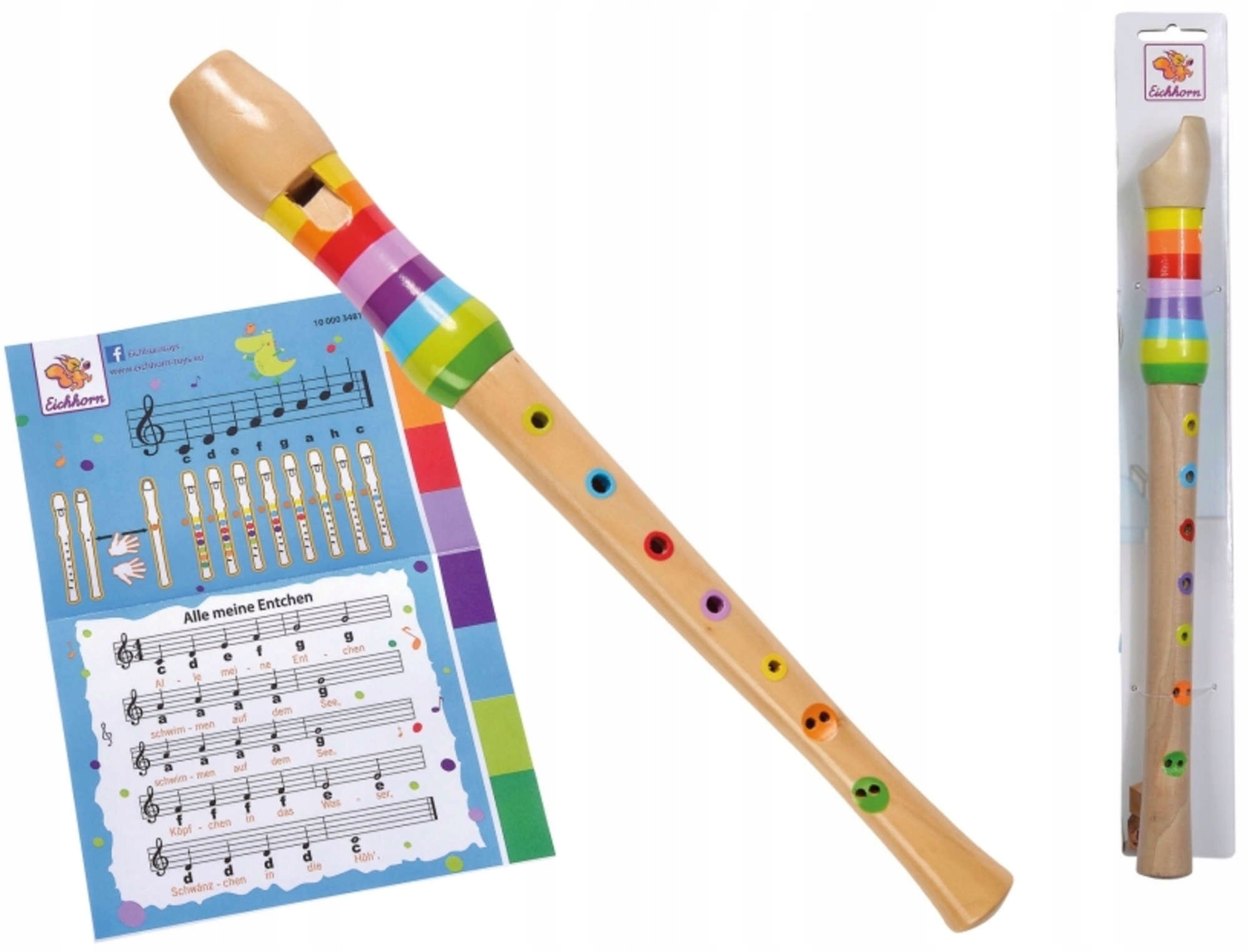 

Drewniany Flet Prosty Dla Dzieci Szkolny 8 Otworów