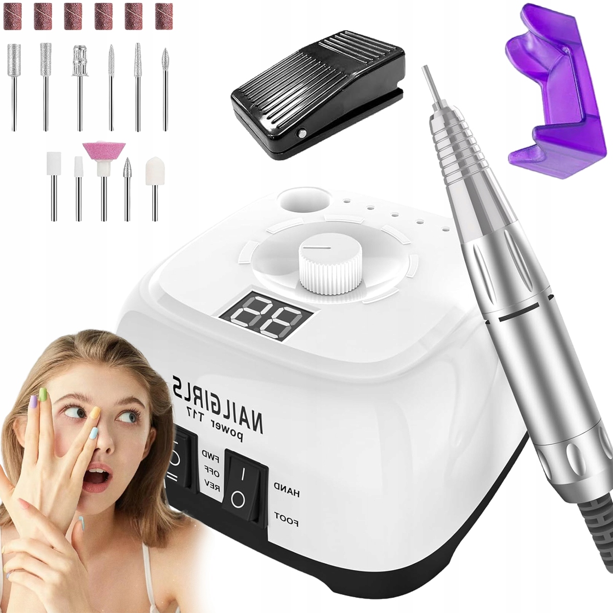 Bruska Na Manikúru S Nožním Pedálem A Tichým Motorem