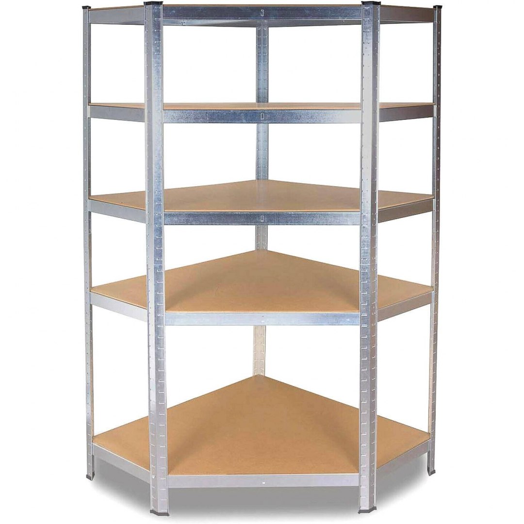 

Regał Magazynowy Narożny Metalowy GC9030 Mdf 175KG