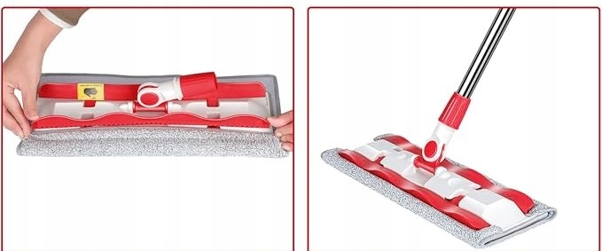 Levně Masthome tyč na mop, 4 návleky z mikrovlákna, červená