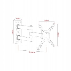 Uchwyt do TV LCD/LED 17-42 25KG AR-57A regulacja Kod producenta RAMART AR-57A