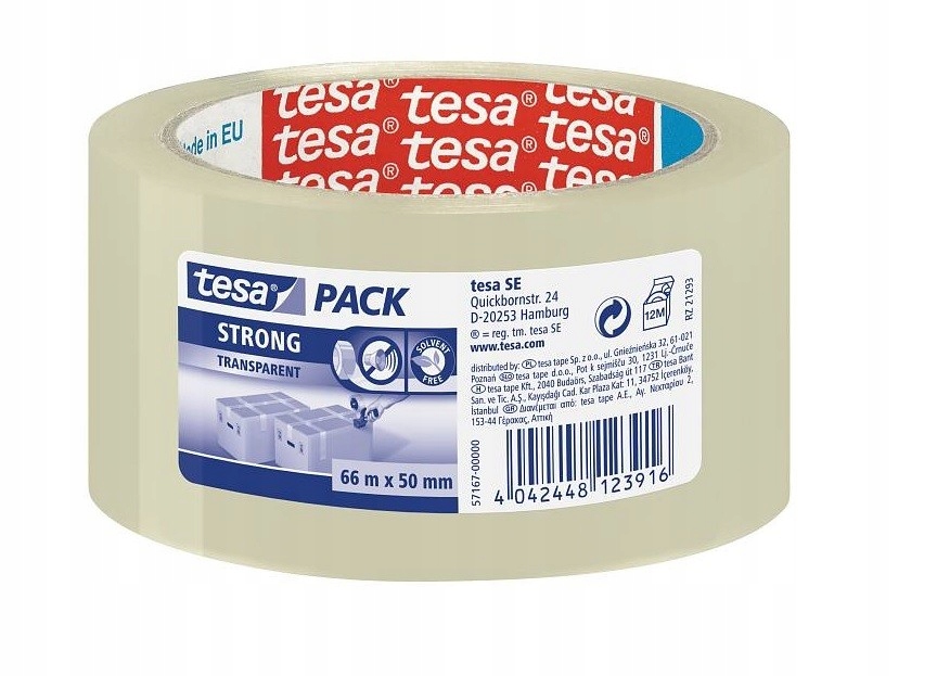 

Cichoodwijalna taśma pakowa 66m:50mm Tesa 57167