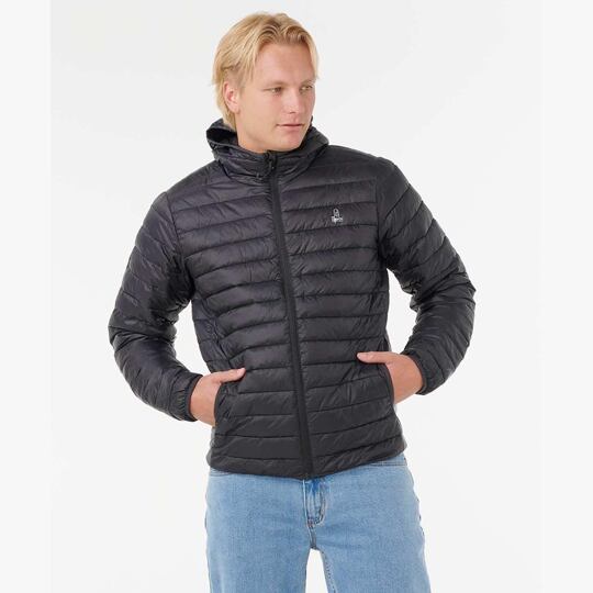 bunda Rip Curl Anti Series Search Puffer Hood Black Velikost oblečení: XL