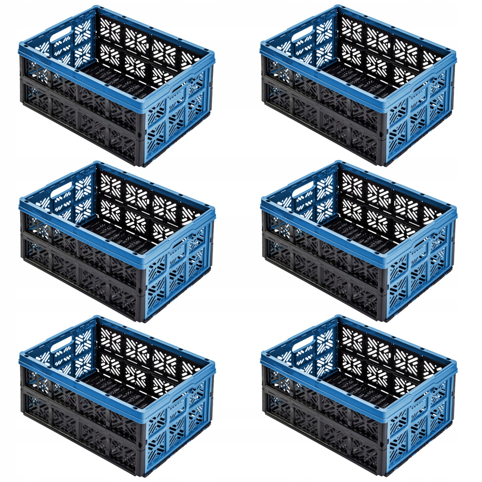 

6X Kosz składany do samochodu na zakupy 32L Blue
