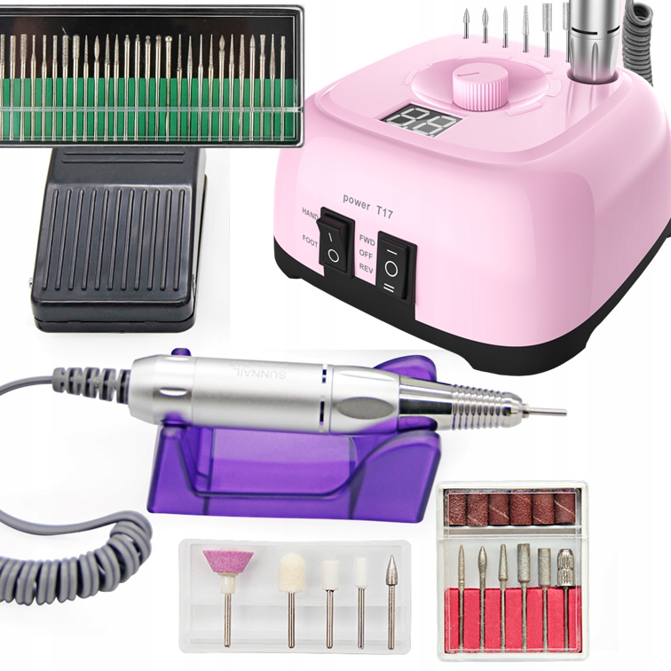 Bruska na nehty pro manikúru a pedikúru Mocná 65W Růžová