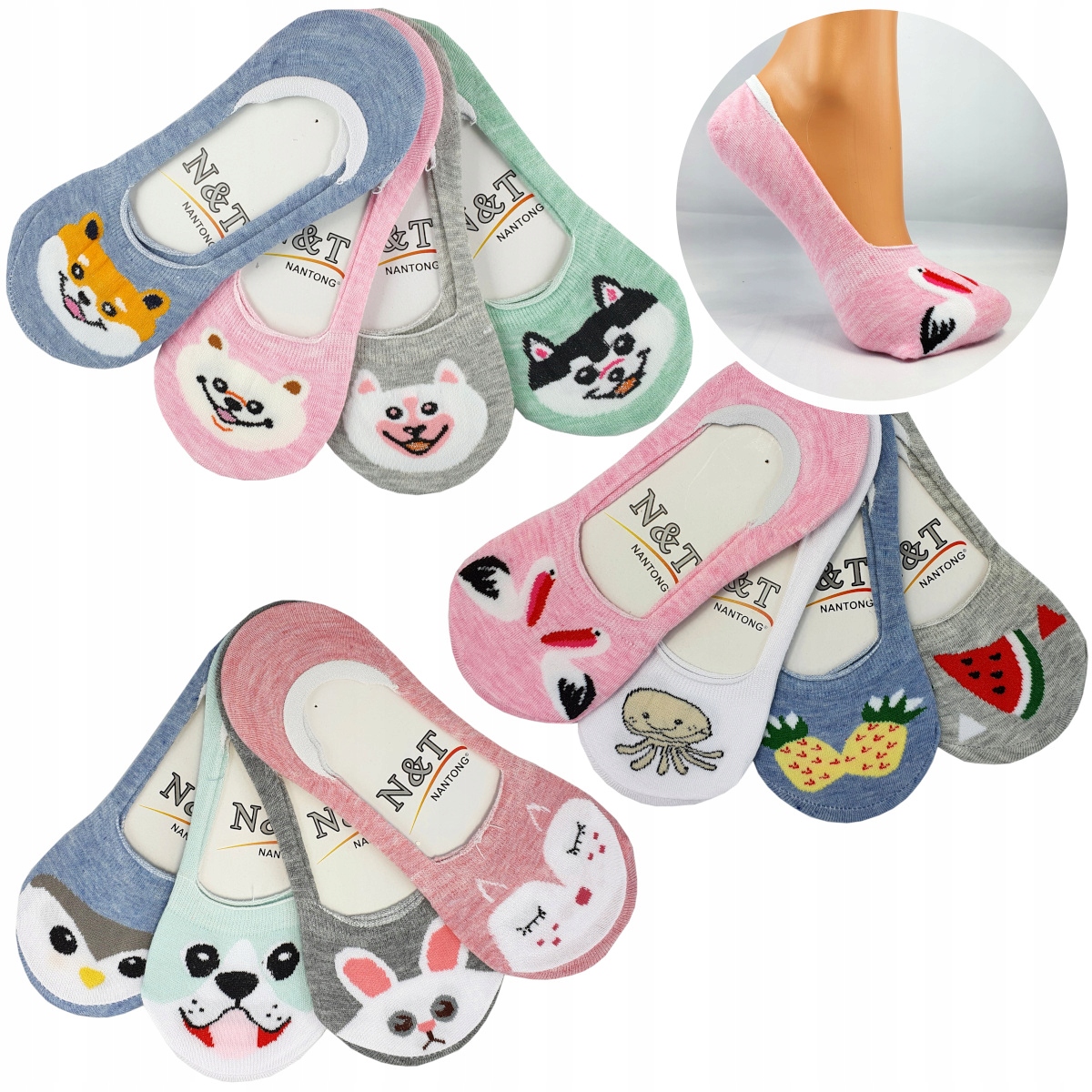 

12x Stopki Krótkie Damskie Skarpety Bawełna