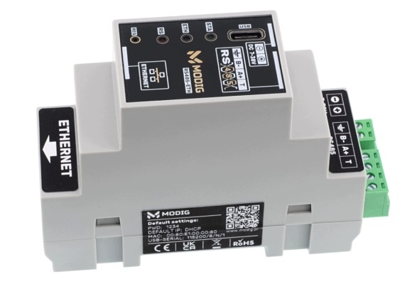 Modig MD12002 przemysłowy konwerter RS485 do Ethernet na szynę Din