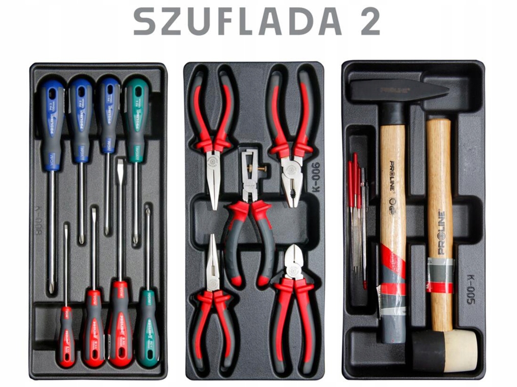 PROLINE 33116 szafka narzędziowa wózek 194 elementy 5 szuflad Marka Proline