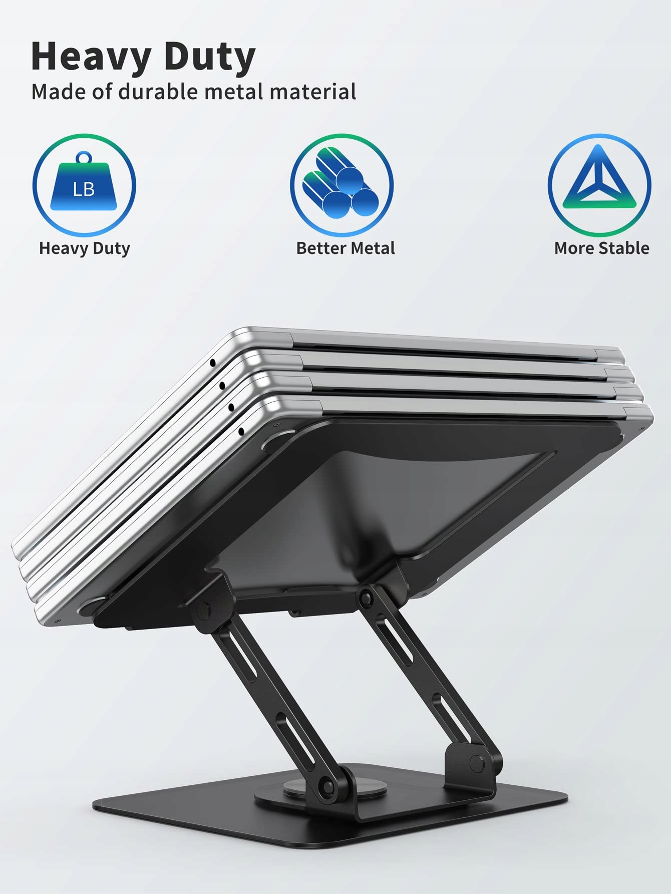 SOUNDANCE Podstawka Laptopa Obracana Ergonomiczna Regulowana Czarna — miniatura 5