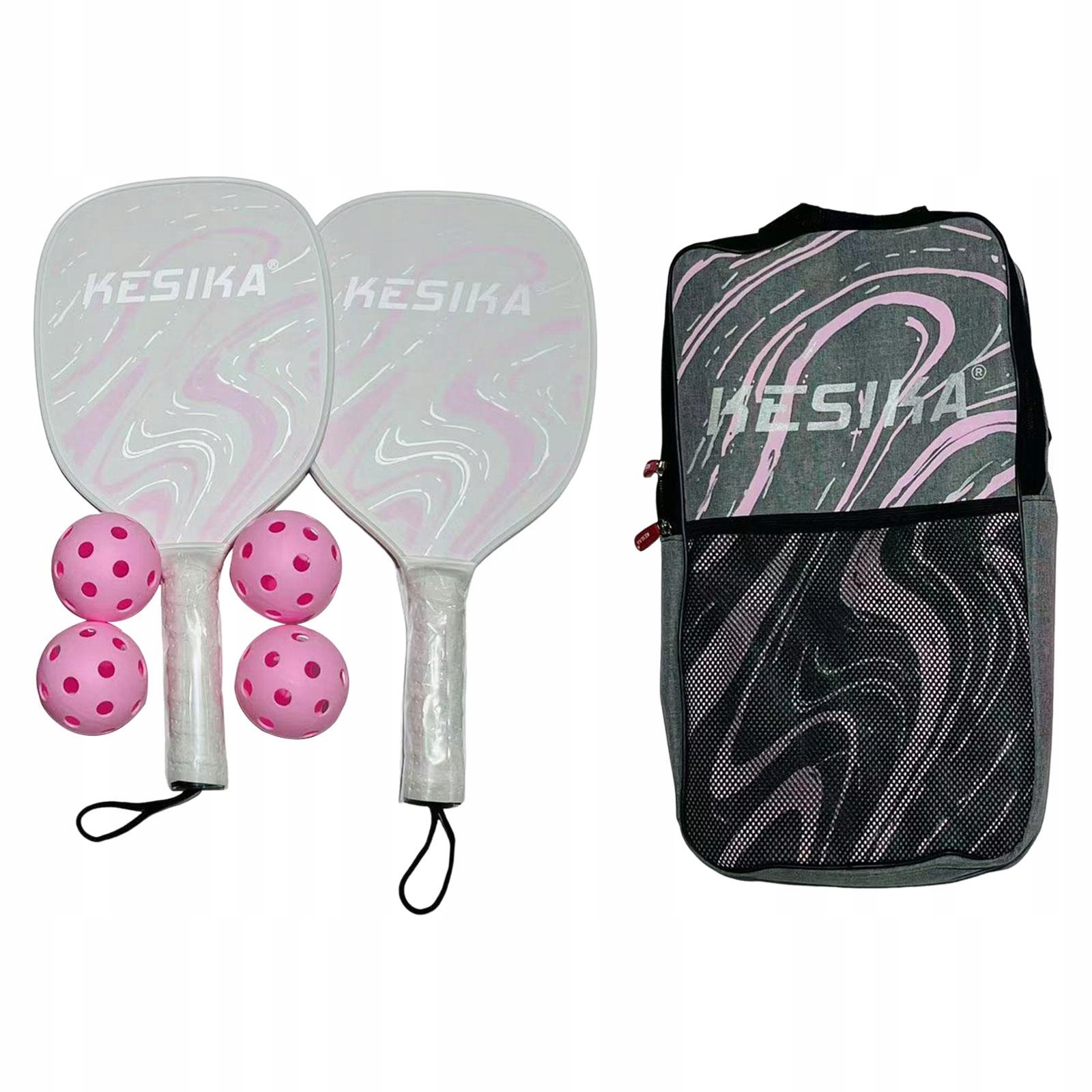 Pickleball Paddles Pickleball Rakiety Zawiera 2 rakiety 4 piłki Różowe