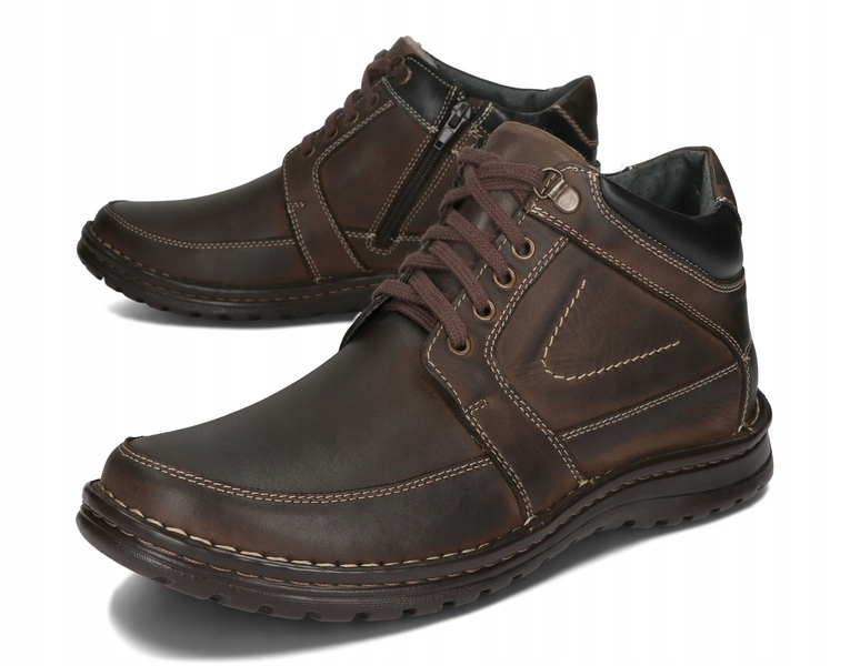 PÓBUTY ZIMOWE TRZEWIKI OCIEPLANE SKÓRA 184 CBR R 41 Kolor brązowy