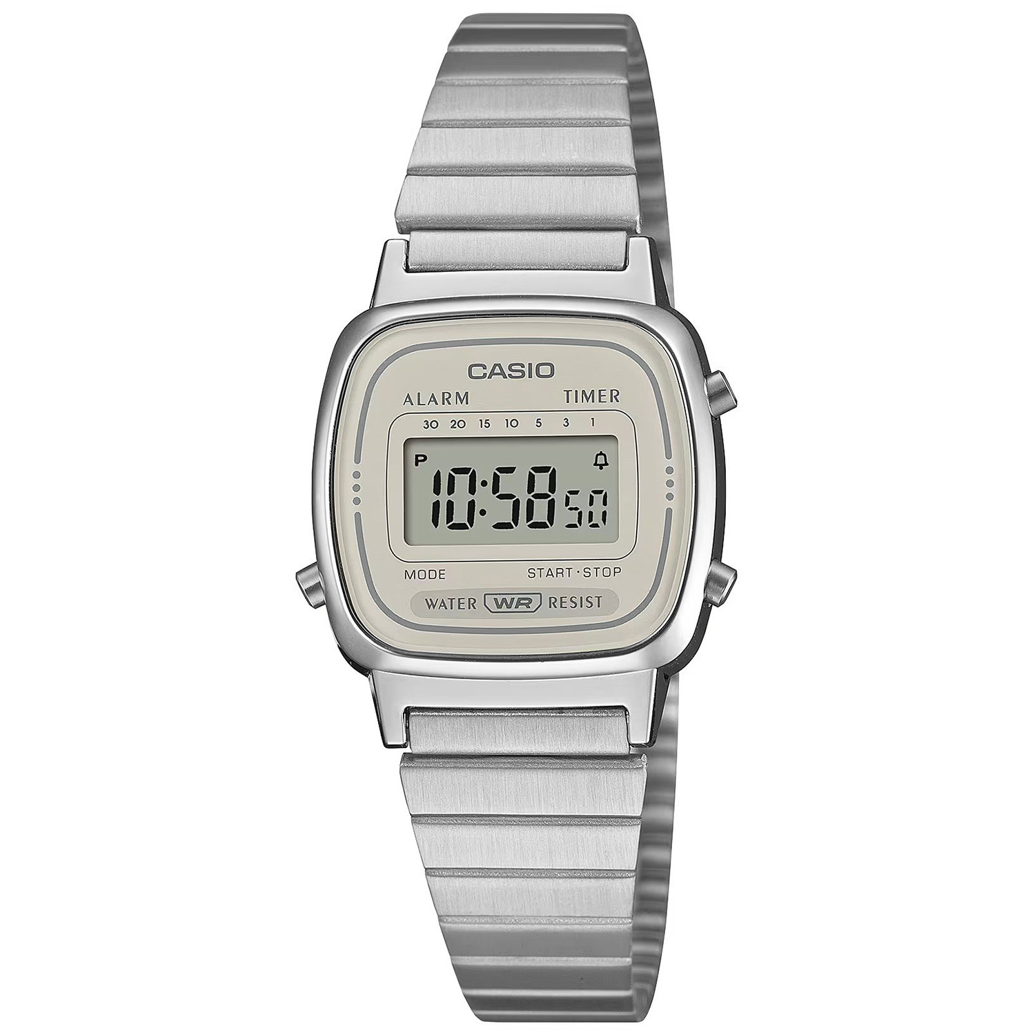 Hodinky Casio Vintage LA670WEA-8AEF stříbrný náramek