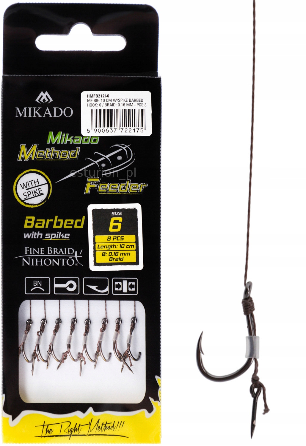 GOTOWE HACZYKI METHOD FEEDER #4/10cm Igła -braid