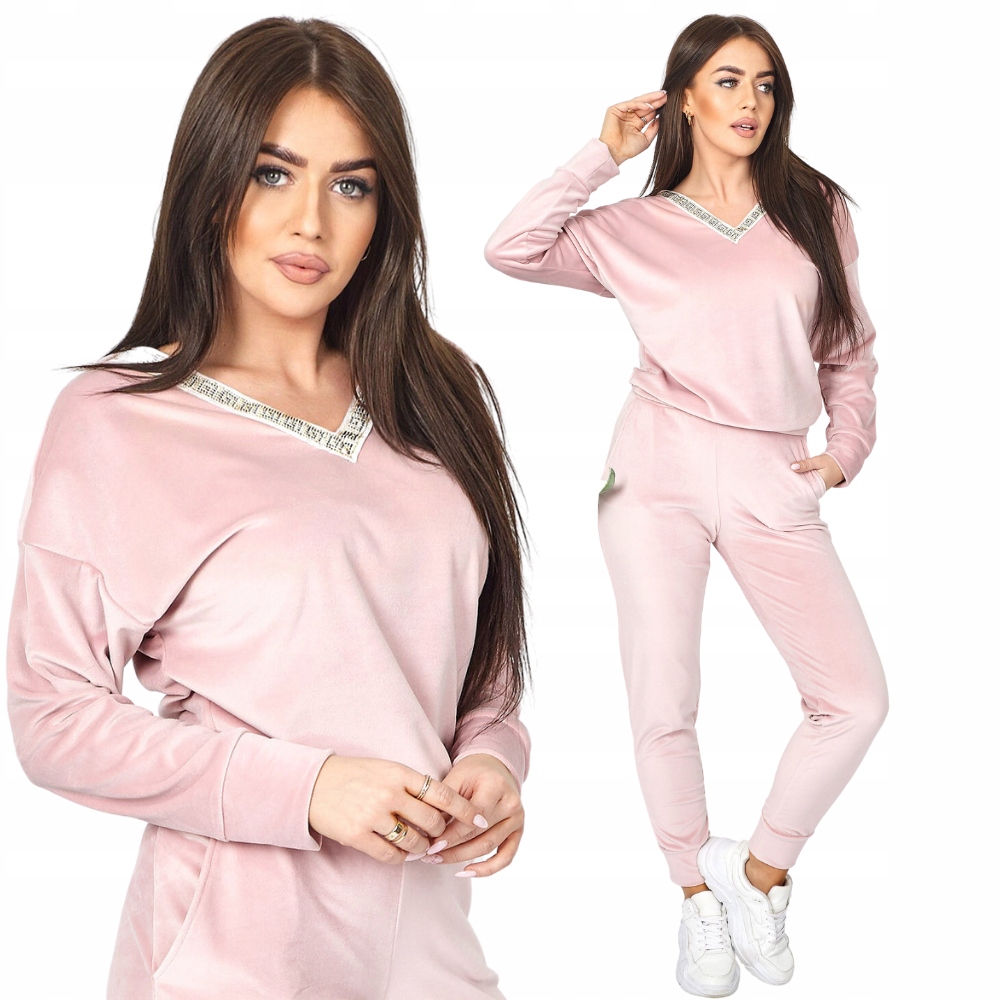 

Piękny Welurowy Komplet Damski Bluza Spodnie XXXL