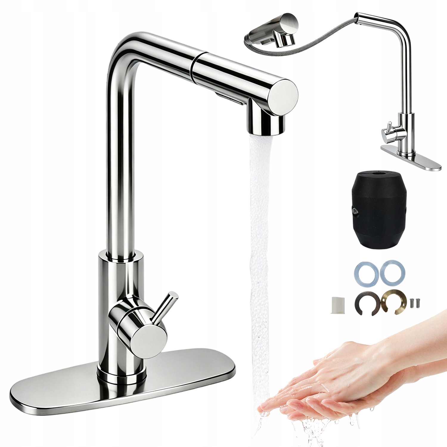 Kuchyňská baterie Flexibilní Vytahovací Sprcha Kohoutek Ohebný Otočný o 360°