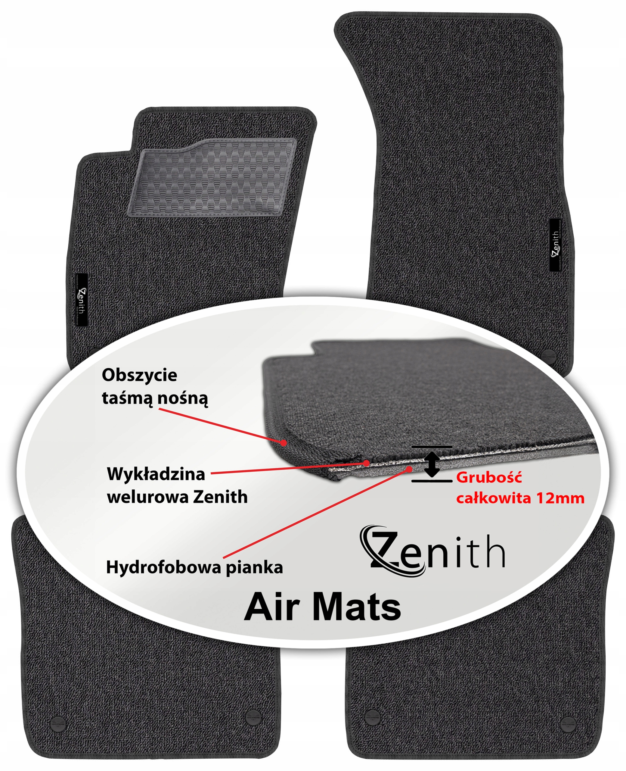 Audi A8 D4 Short 2010-2017 Velúrové koberčeky do auta Zenith Air Mats