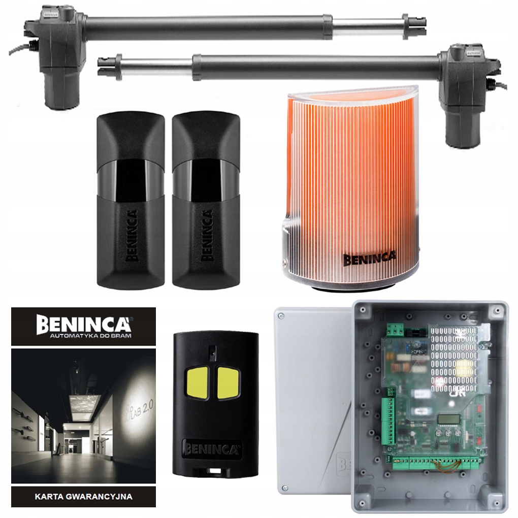 Zestaw Beninca BILL4024.PM Turbo do bramy 2-skrzydłowej 24V lampa Led 1pil.