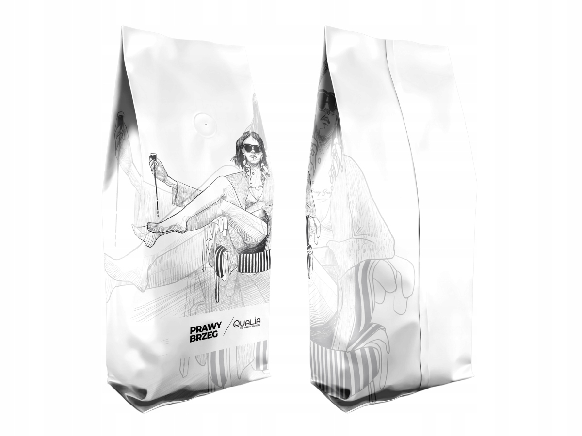 Kawa ziarnista Qualia Prawy Brzeg 8.0 1 kg Arabica Najlepsza Do Ekspresu