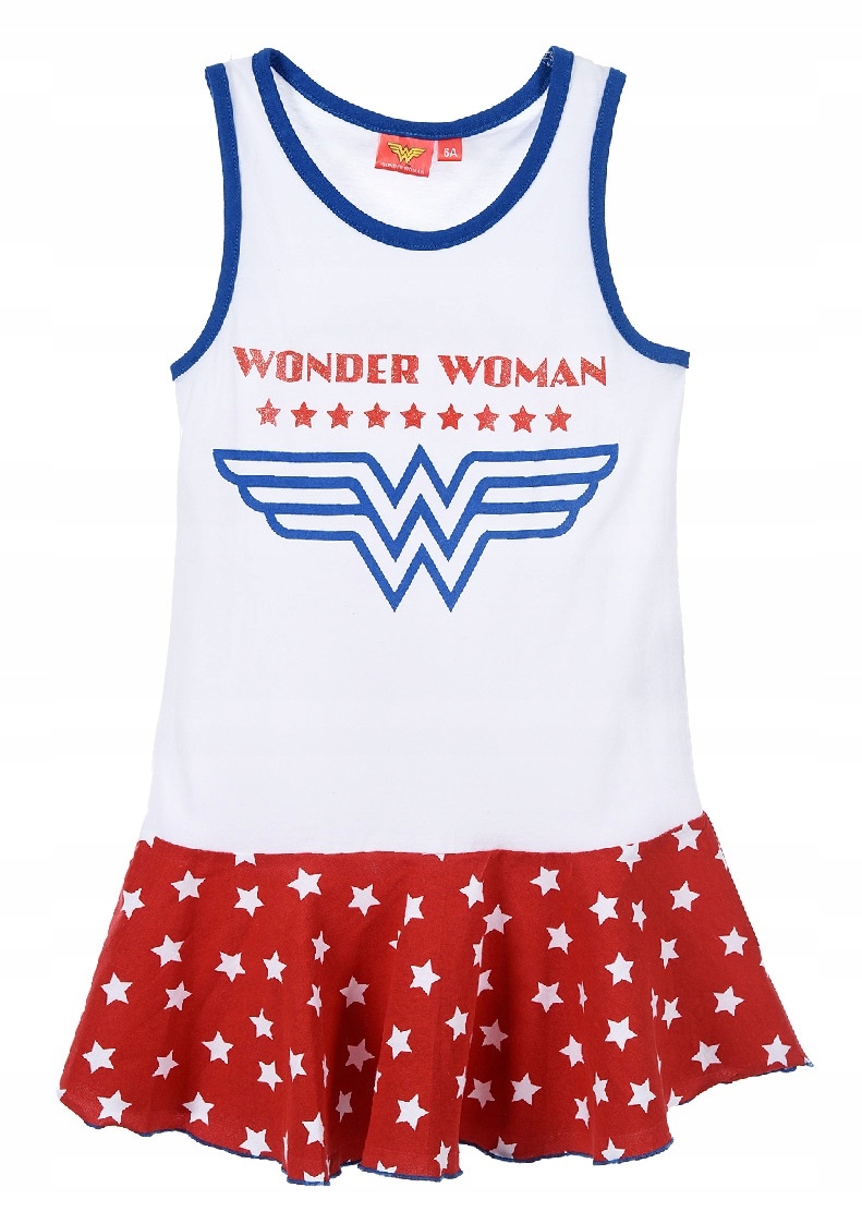 

Biało czerwona sukienka na lato Wonder Woman 128