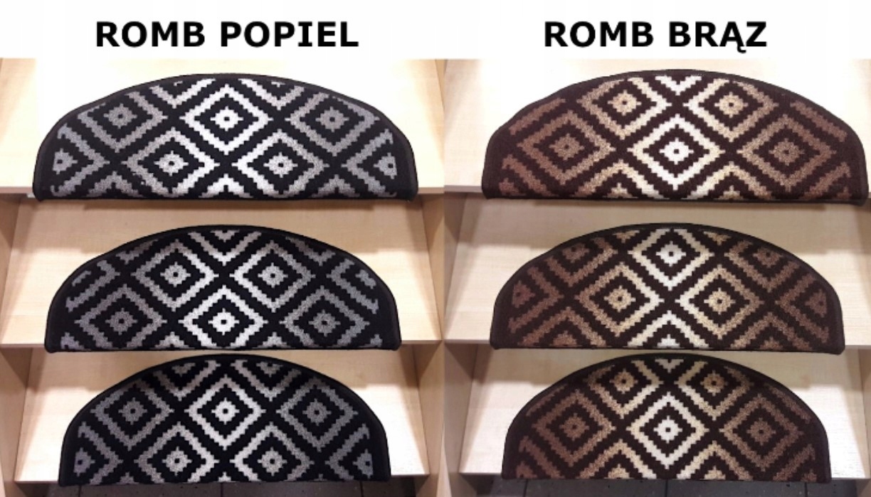 NAKŁADKI DYWANIKI NA SCHODY ŻEL 64x24x3cm @WZORY@ EAN (GTIN) 5905753291031